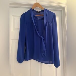 DKNY Royal Blue Women’s Dress Shirt Blouse with Long Sleeves